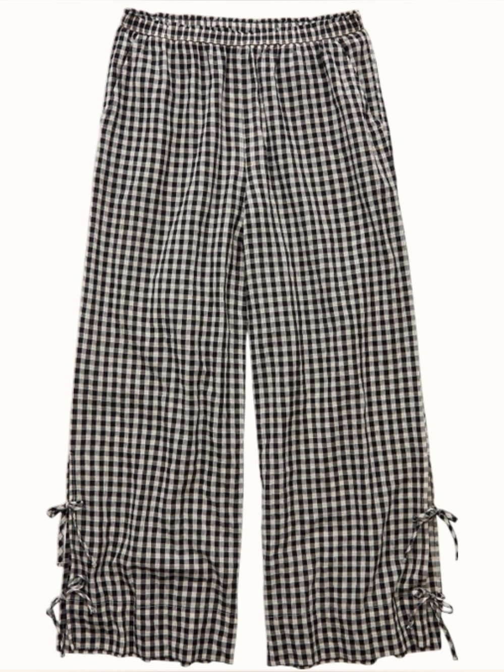 Gingham Side Tie Pants